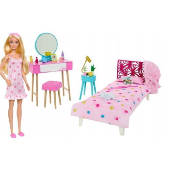 Barbie Sypialnia + lalka HPT55